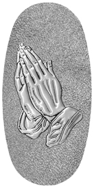 DASOV 516 SL SH SL Silver Praying Hands Shimmer Silver Background